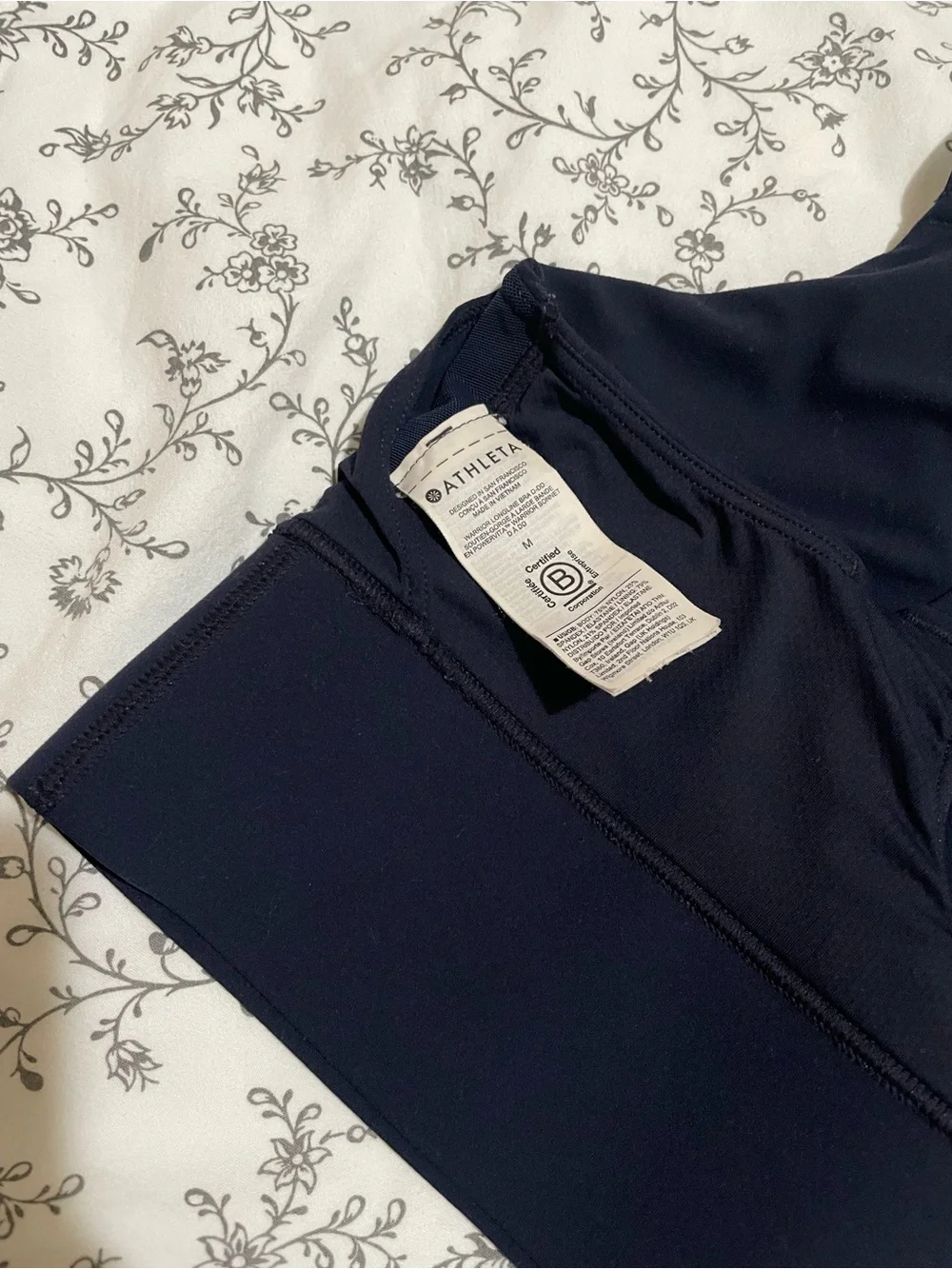 Athleta Warrior Longline Bra D-DD Navy Blue Size Medium